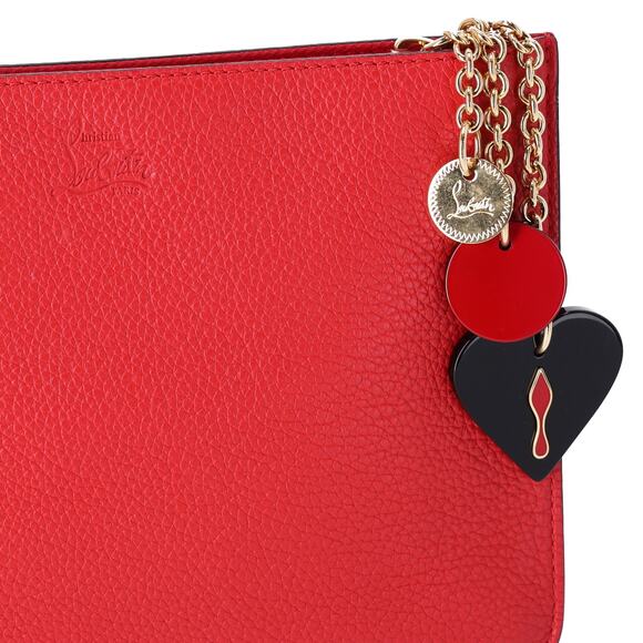 Christian Louboutin Loubicute Pouch with Charms Red Leather - Picture 2 of 6